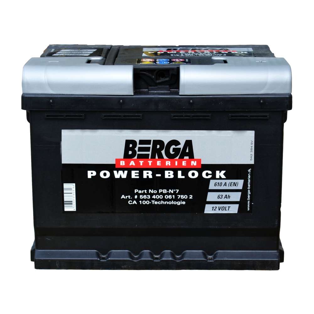 Акумулятор BERGA Power Block 63Ah Ев (-/+) (610EN)